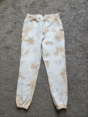 Vuori Beige and Off-White Tie-Dye Joggers